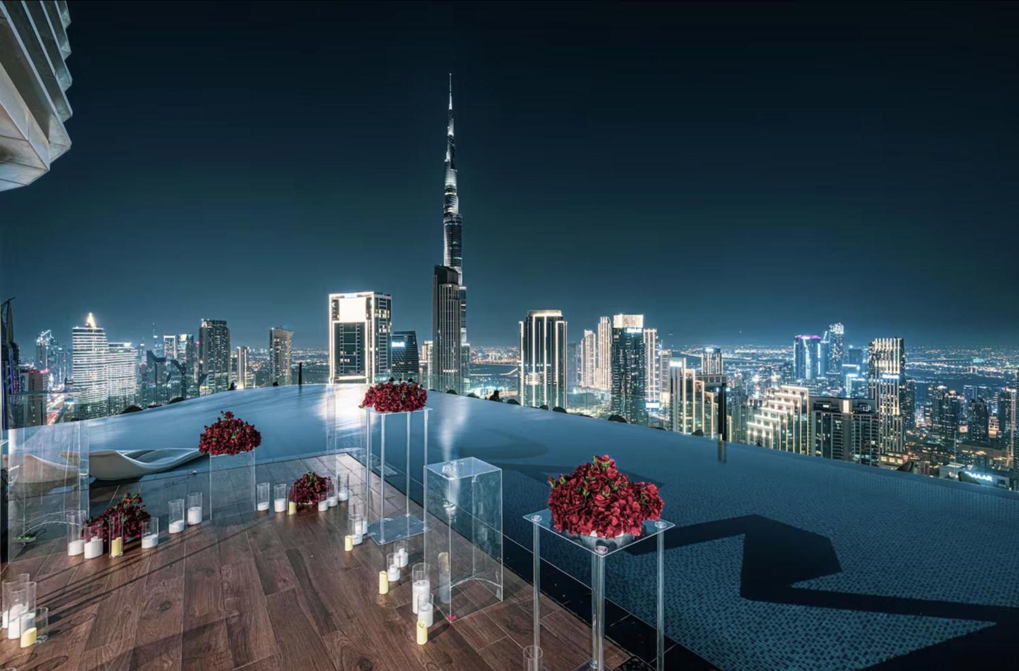 Apartamento Highest Infinity Pool In Downtown Dubái Exterior foto